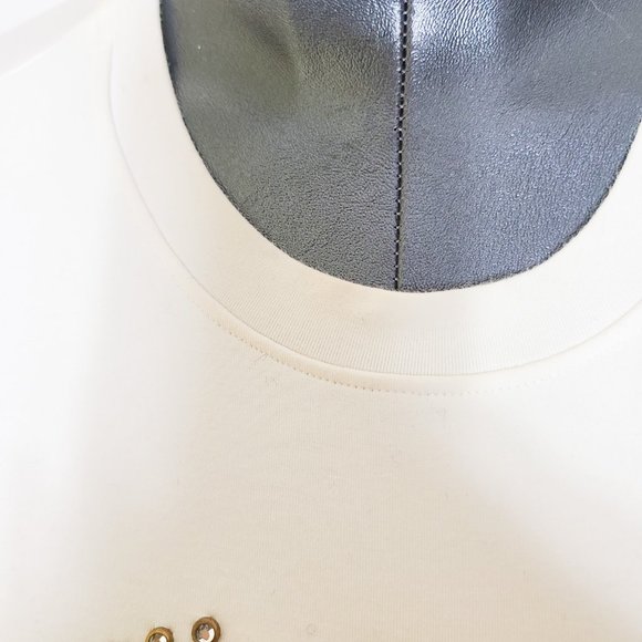 ROBERTO CAVALLI LOGO STUDDED LONG SLEEVE COTTON SHIRT / TOP - Size: 42 - Picture 5 of 9